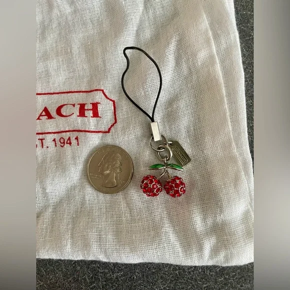 SOLD‼️Vintage Coach Cherry Fruit Charm Y2K with Dust Bag - Picture 5 of 5